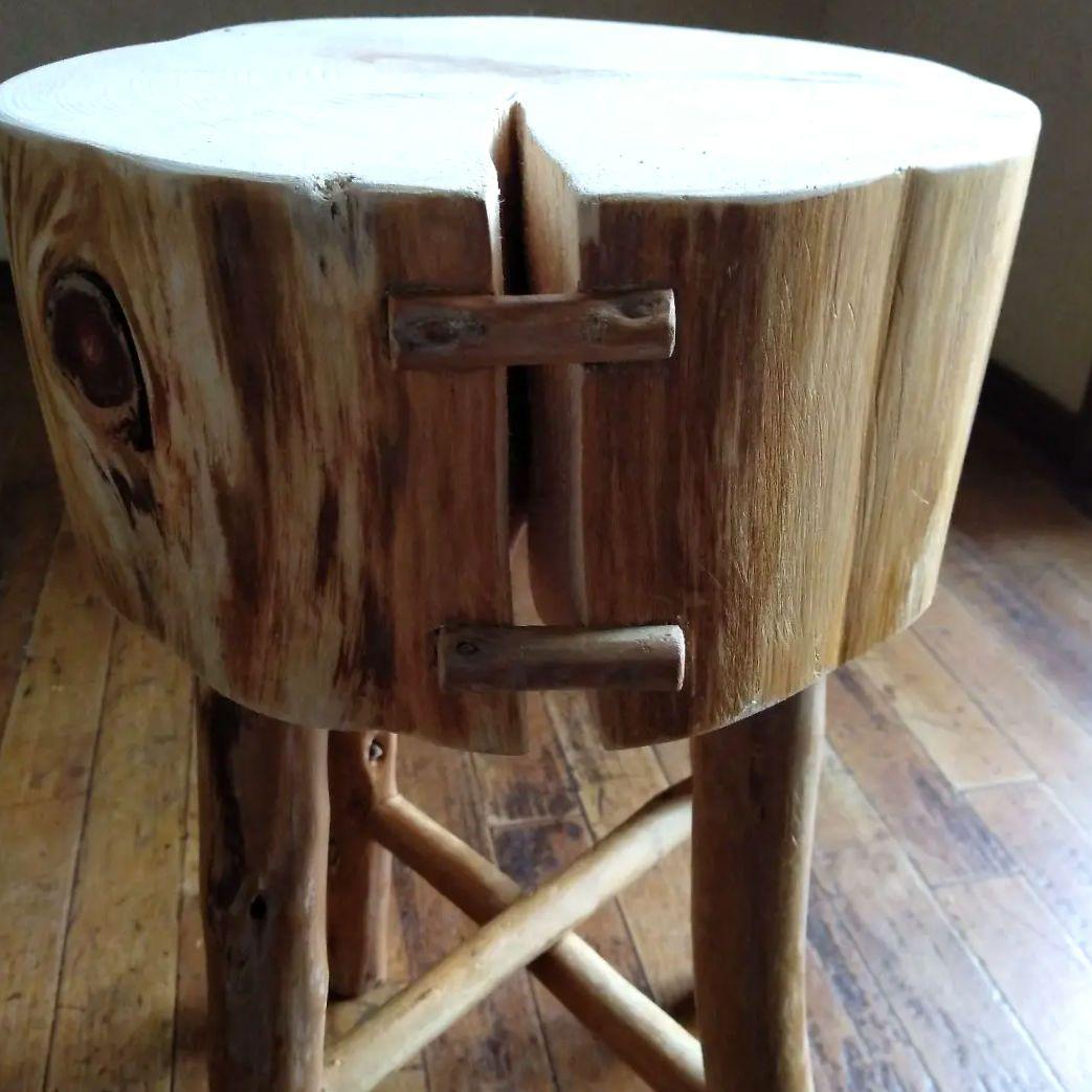 丸太のスツール-3