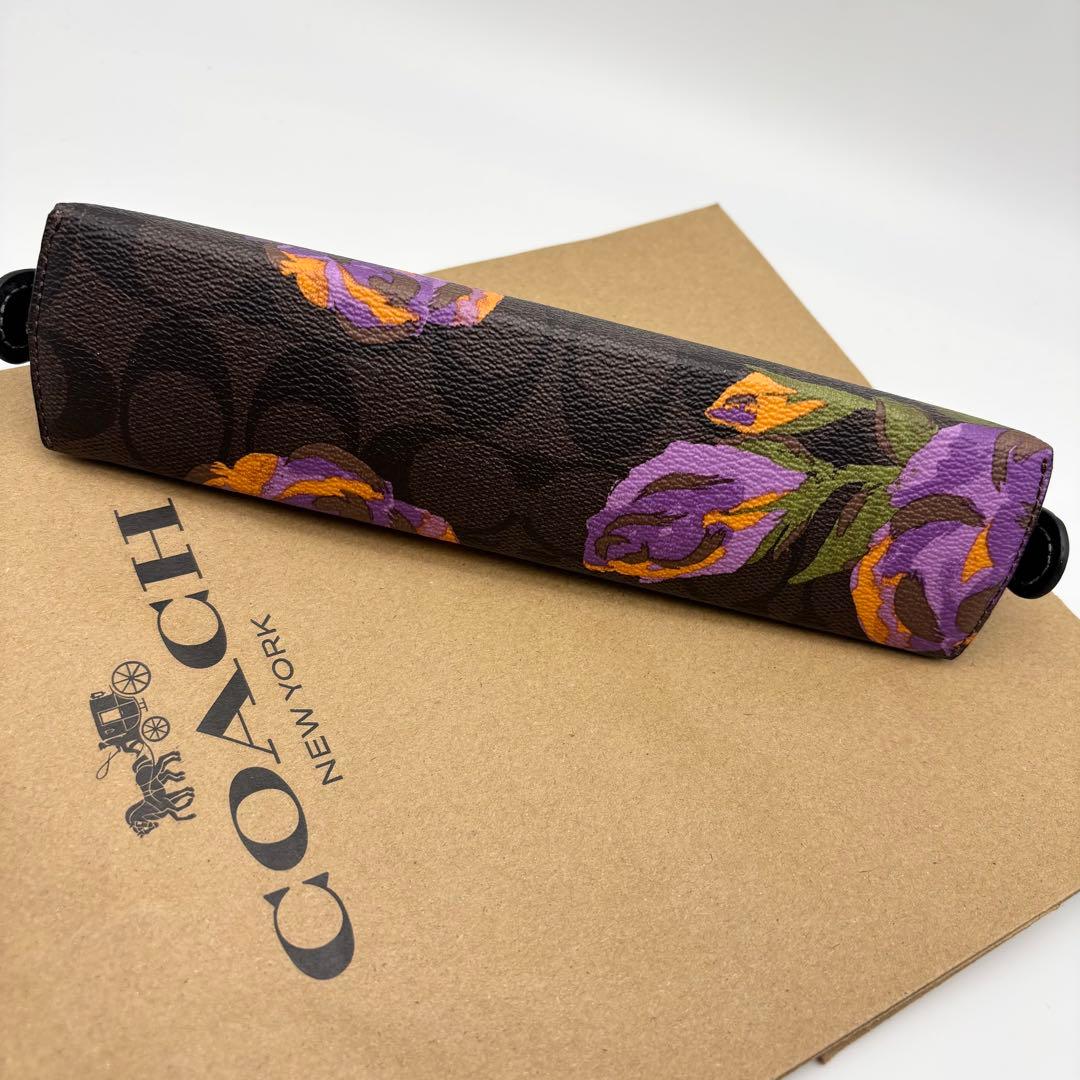 【COACH☆新品】ペンシル ケース・シグネチャー キャンバス・ローズ プリント