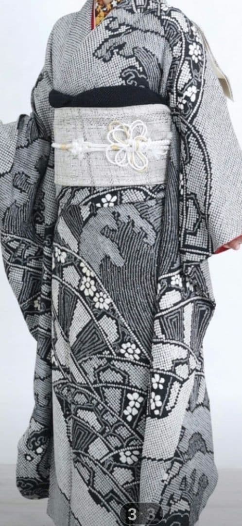 【まゆ】　総絞り正絹振り袖&帯&長襦袢セット　低身長用