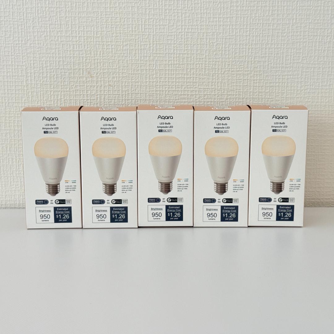【5個セット】Aqara LED 電球 T2 E26口金 CCT