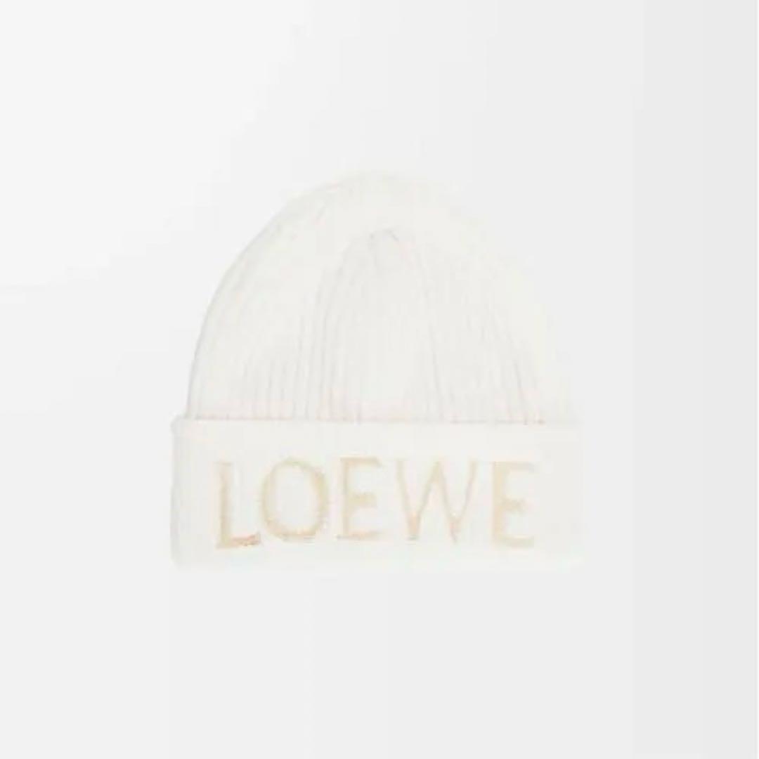LOEWE ウール ビーニー ホワイト