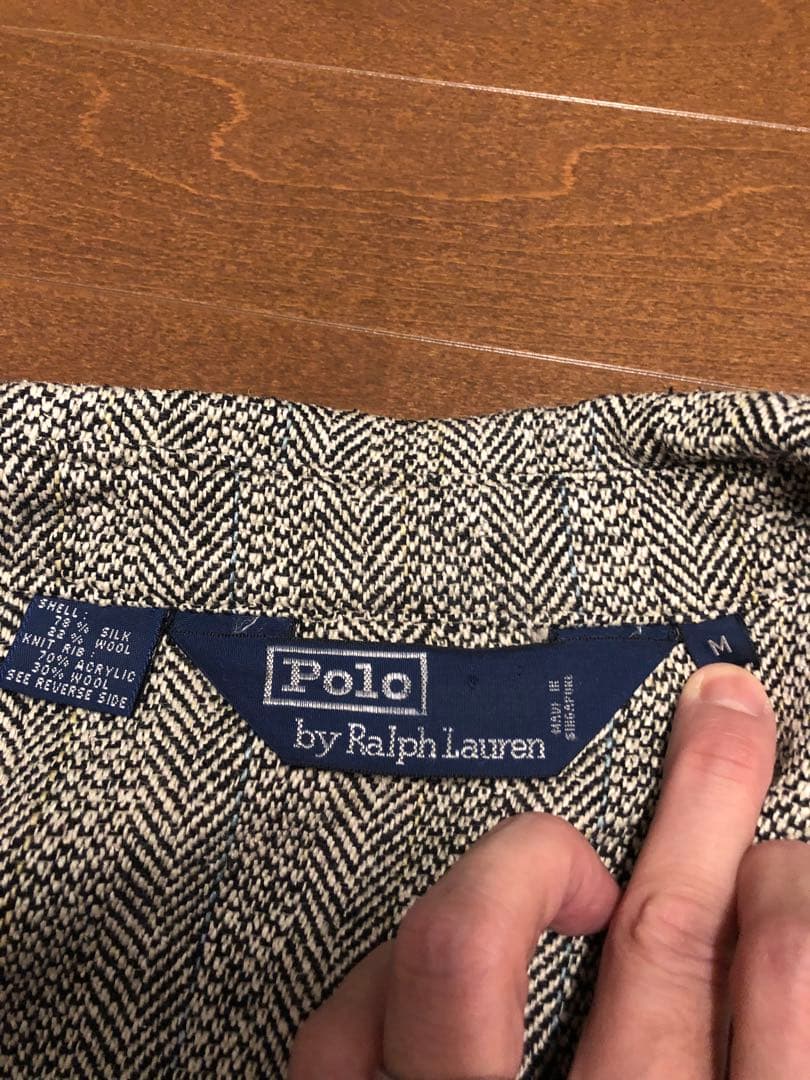 希少　90s ポロ　ラルフローレン　ヘリンボーン　　 a-2 ジャケット　シルク