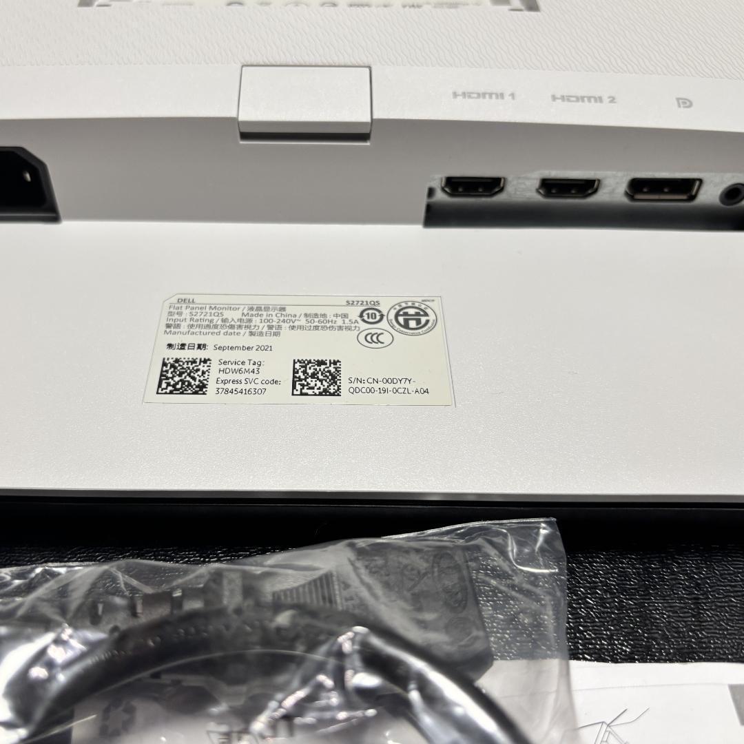 Dell 27インチ 4K モニタースタンド無し S2721QS