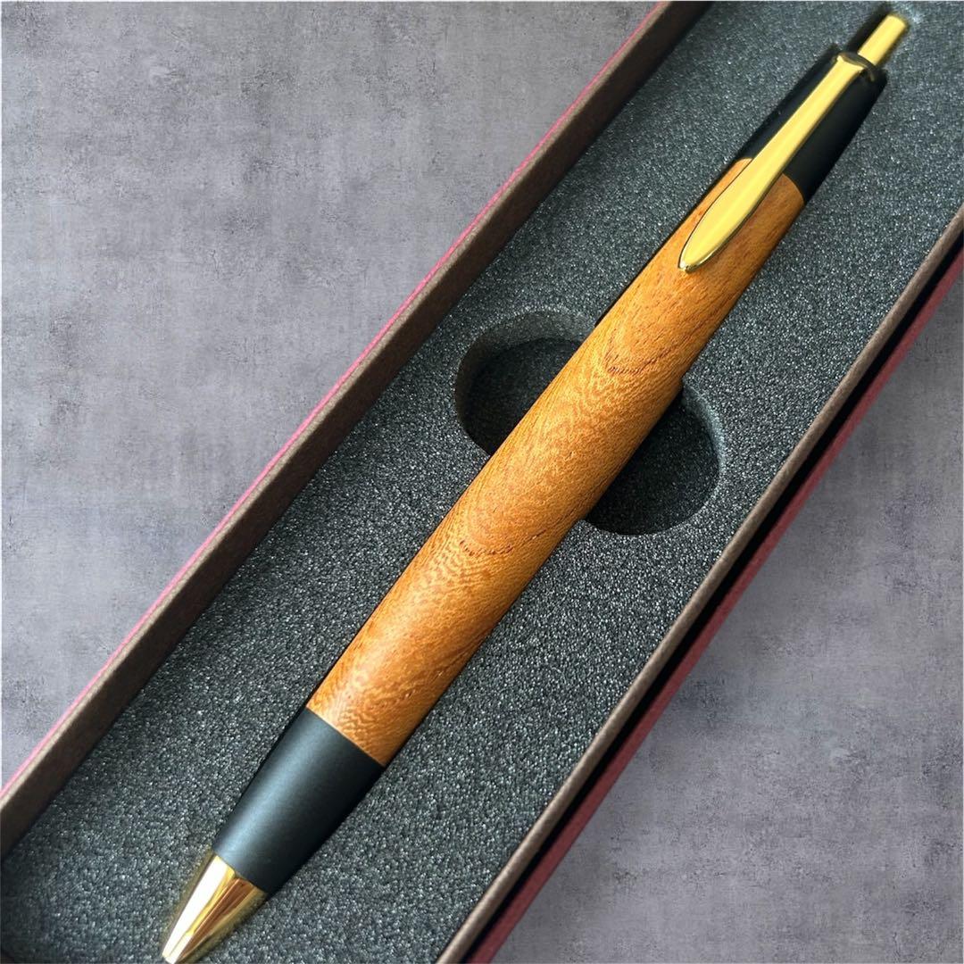 ボナンペン 欅 木軸シャープペンシル 真鍮金具 蜜蝋仕上げ 野原工芸似