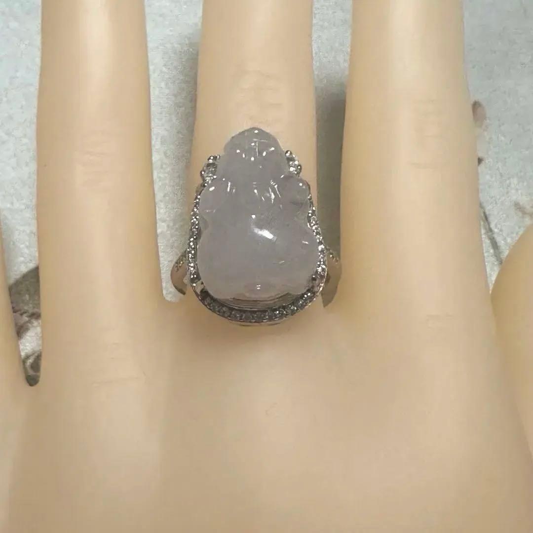 天然ミャンマー産A貨翡翠（ヒスイ）の貔貅リング フリーサイズ