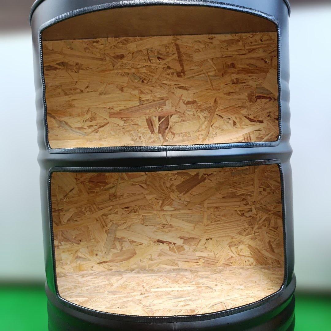 じみー様予約済み！ドラム缶remakeBOX！マッドブラック＆OSB合板仕上げ！