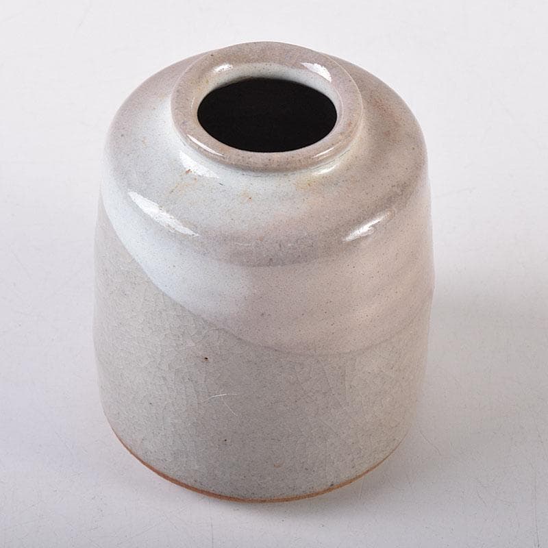 茶道具　萩焼　天寵山　七代　兼田三左エ門造　肩衝茶入　仕覆付　共箱　V　8140