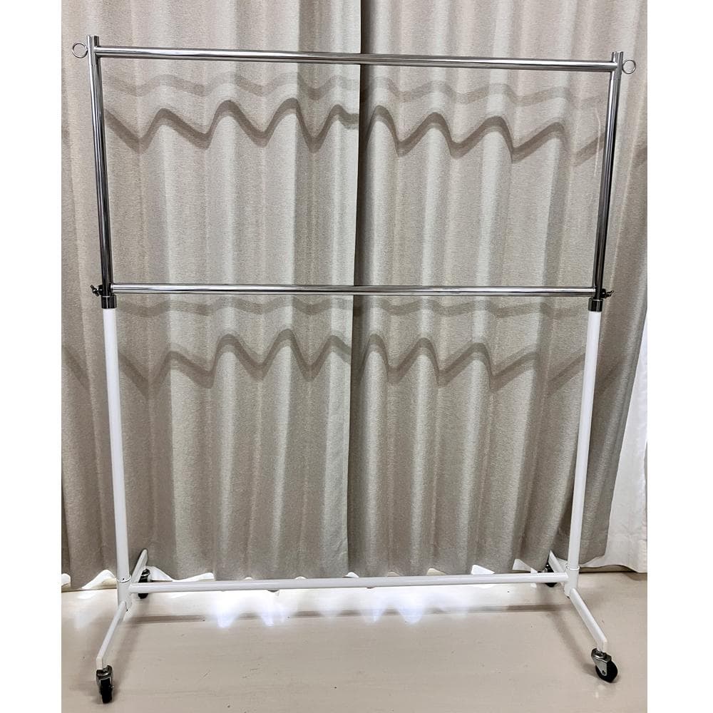 #2772-ホワイト 期間限定値下げ　重量用2段ハンガーラック　ホワイト