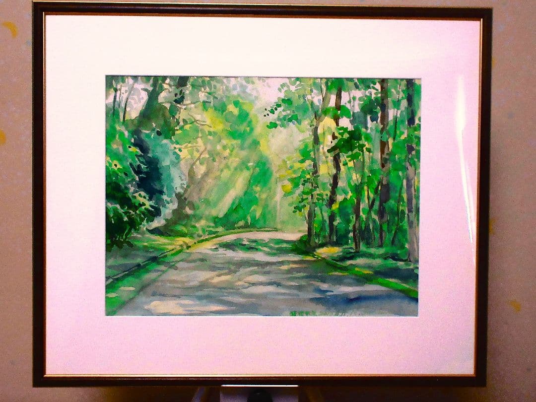 水彩画 風景画 フレーム付き F6サイズ 原画