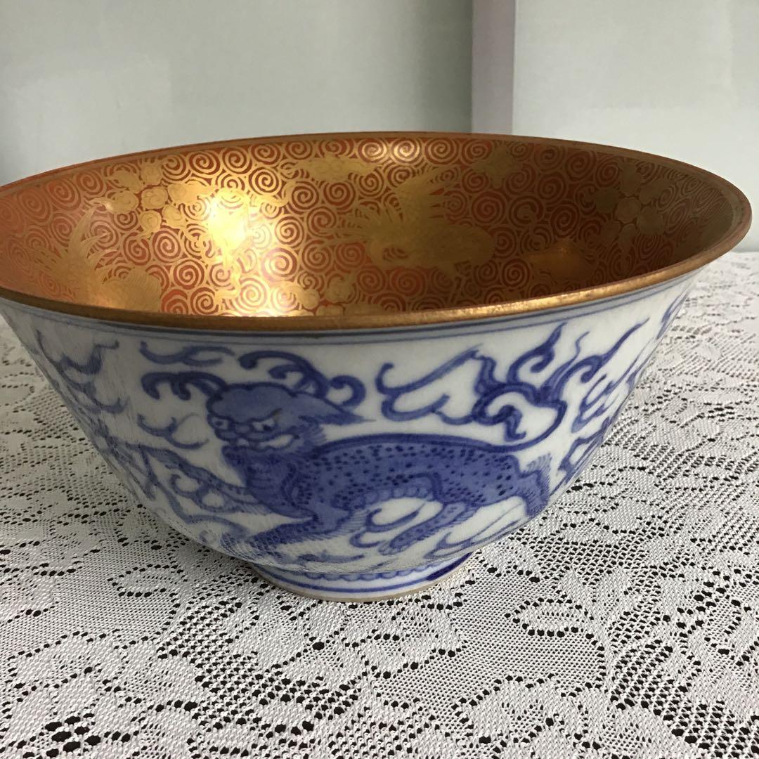 永楽　善五郎　菓子鉢　光琳松　染付