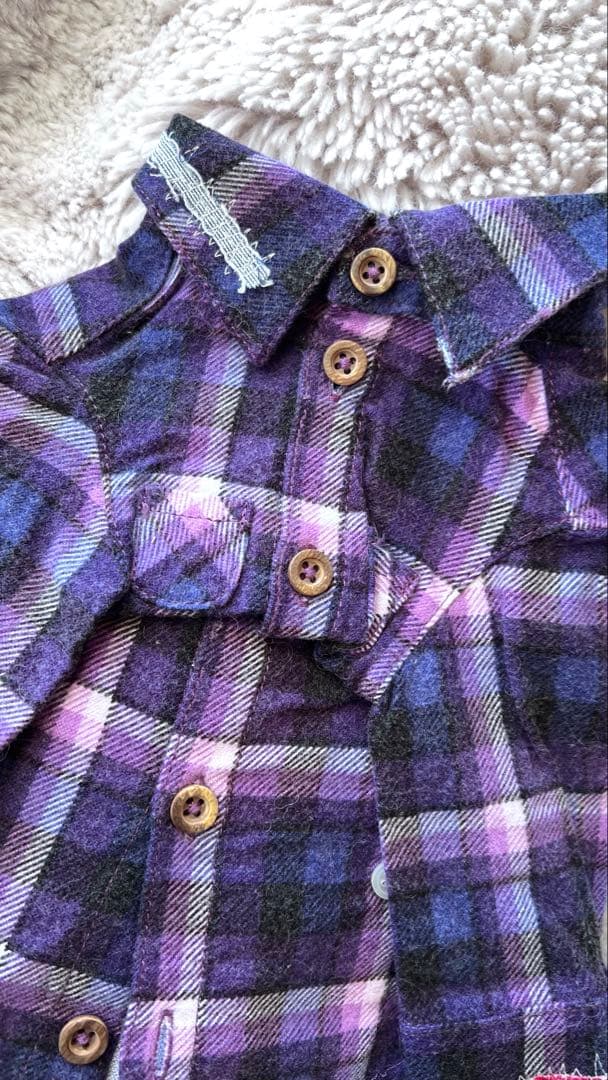 希少で極美品❣️色がとっても素敵です❣️Atelier GGネルシャツ/紫/2ハーフ