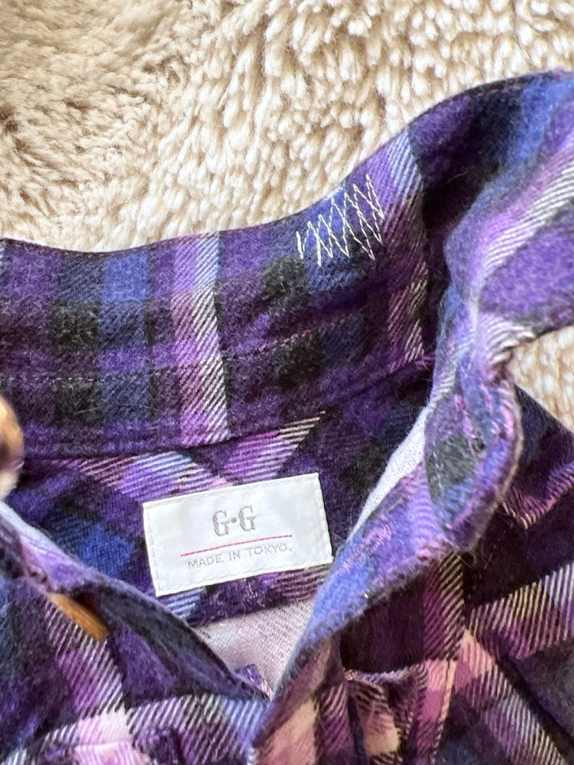希少で極美品❣️色がとっても素敵です❣️Atelier GGネルシャツ/紫/2ハーフ