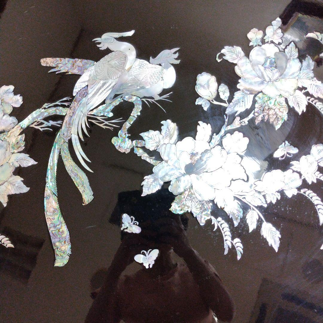 螺鈿テーブル　ローテーブル　座卓　円卓螺鈿　ラデン　高級　李朝家具