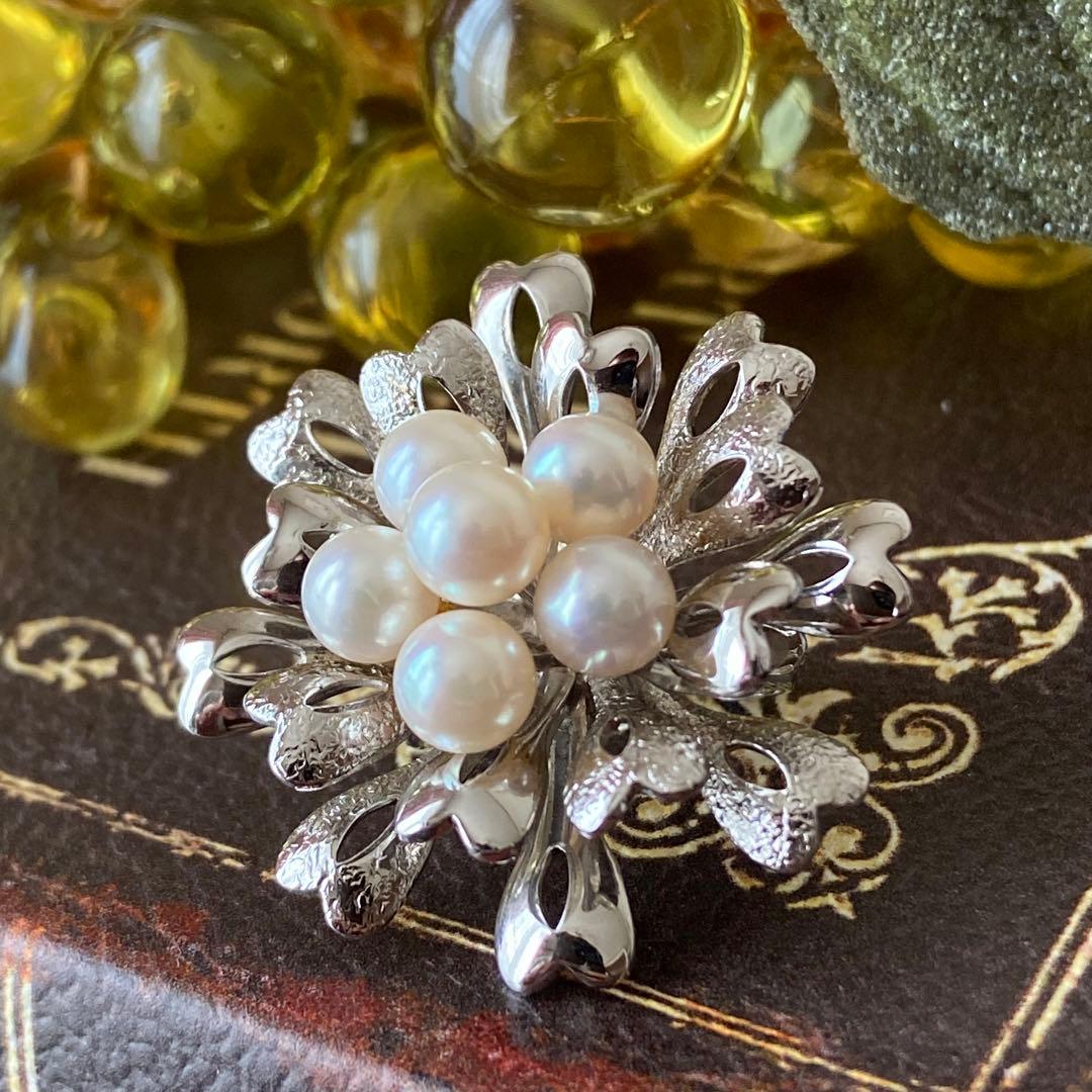 SILVER あこや真珠　パール　2連ネックレス チャーム　結婚式　入学式