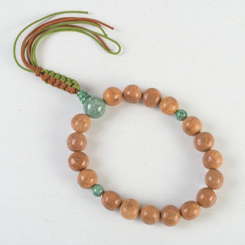 仏教美術　本翡翠　龍眼菩提珠　数珠　念珠　共箱　N　9441