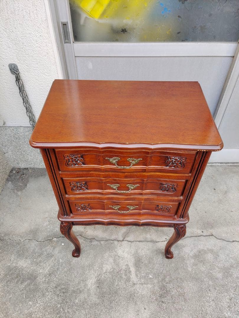 イタリア製　サイトテーブル　コロロ　猫脚　花台　電話台　引き出し　置物台　飾り台