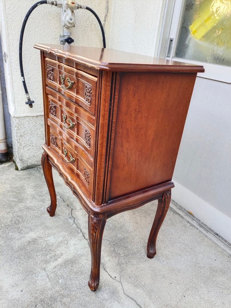 イタリア製　サイトテーブル　コロロ　猫脚　花台　電話台　引き出し　置物台　飾り台