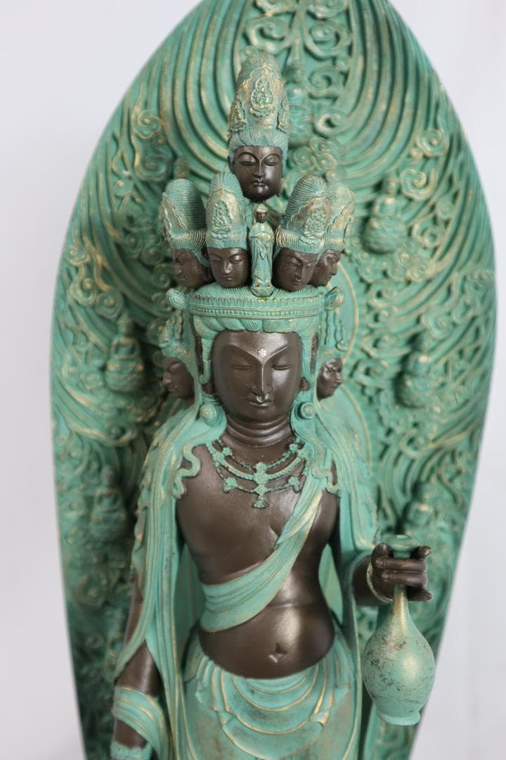 ◇葉森祥 仏教美術 国宝 十一面観音像 置物 仏像　06317