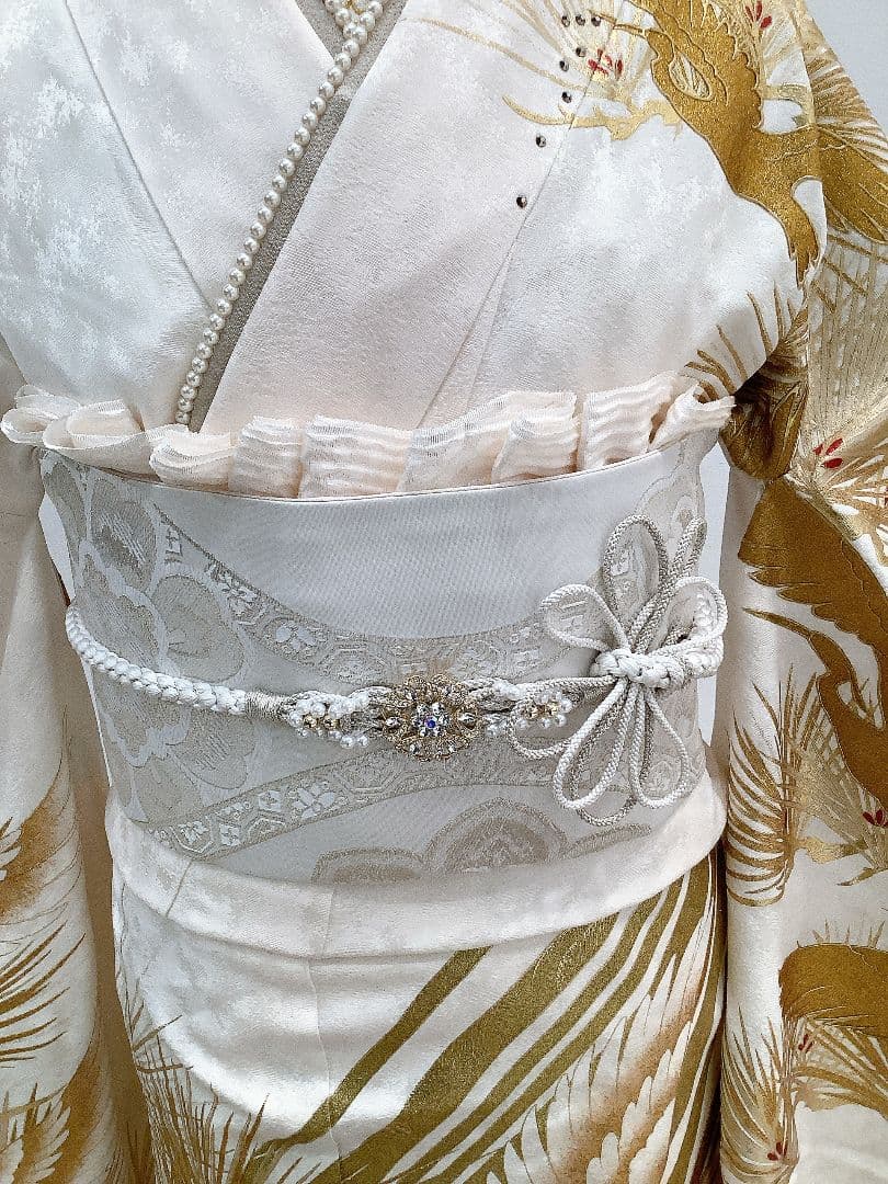 白古典地　上品な振袖フルセット