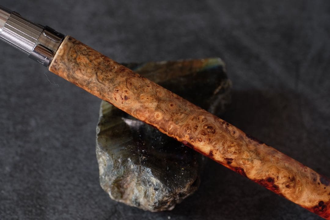 PG5木軸カスタム0170　高村杢工房製図用シャープペンシル　花梨瘤トリコロール