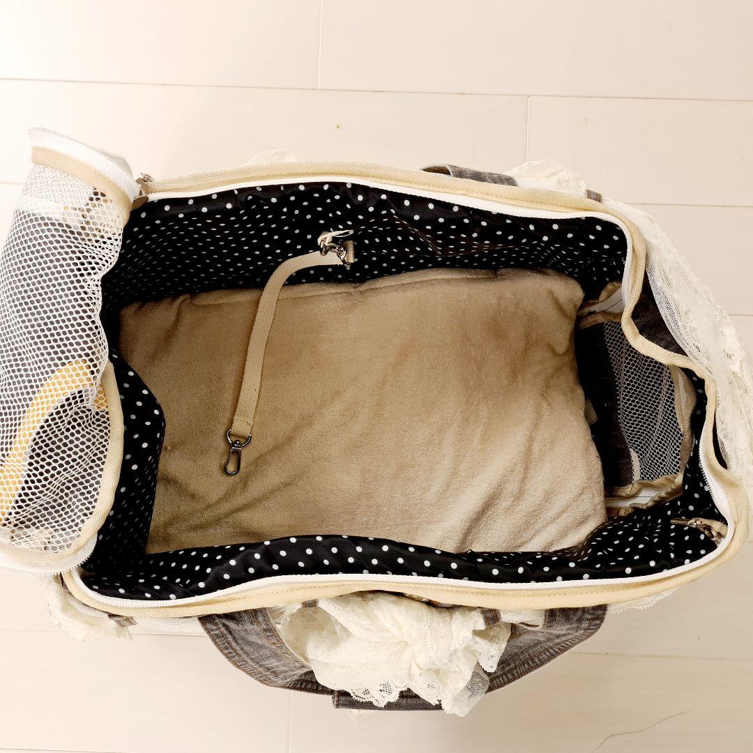 ペット　キャリーバッグ　レース　デニム　小型犬　猫　新品未使用　Mサイズ