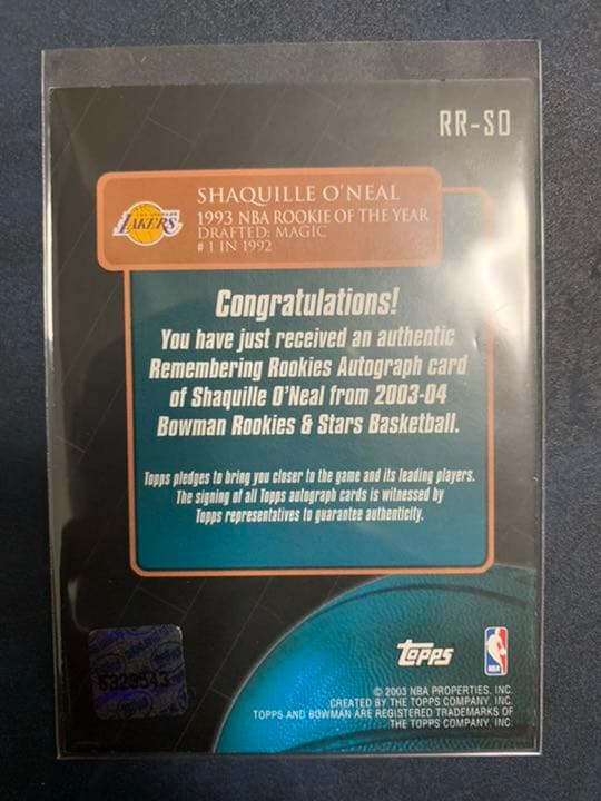 その他 NBA Autograph Card Shaquille O'neal