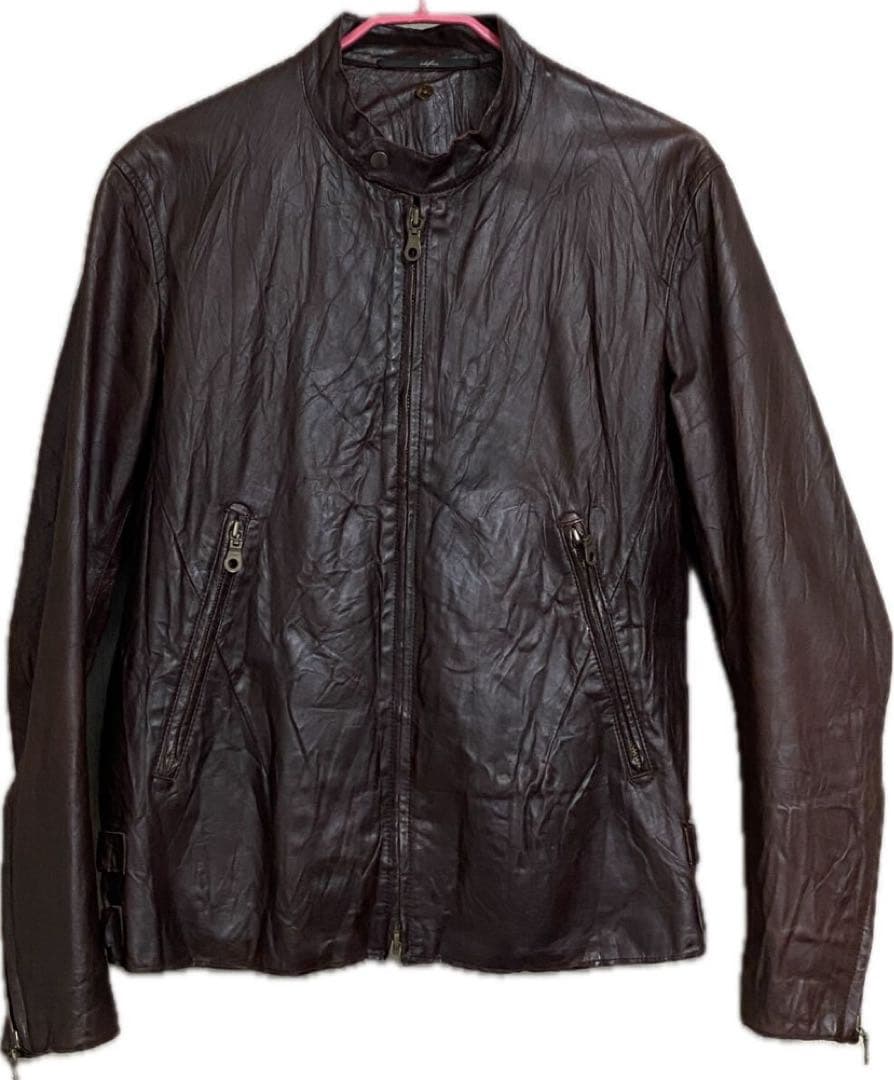 エディフィス EDIFICE 馬革 レザージャケット ブラウン 38 メンズ