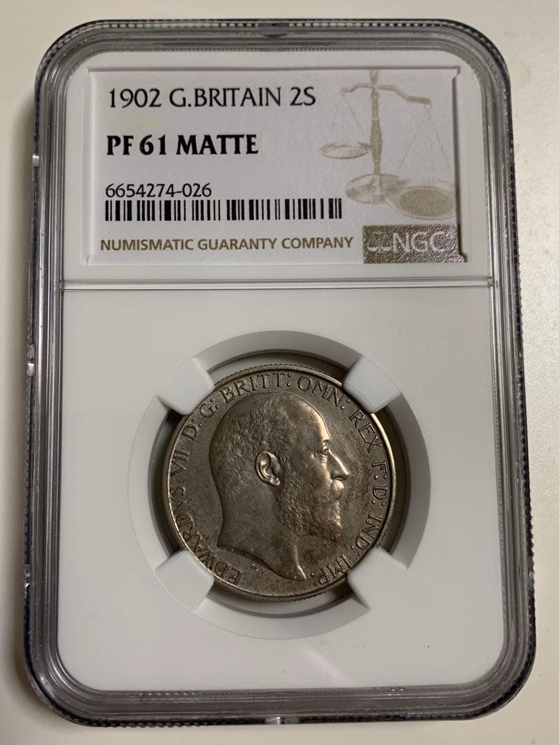 1902年 エドワード7世 フローリン銀貨 PF61MATTE