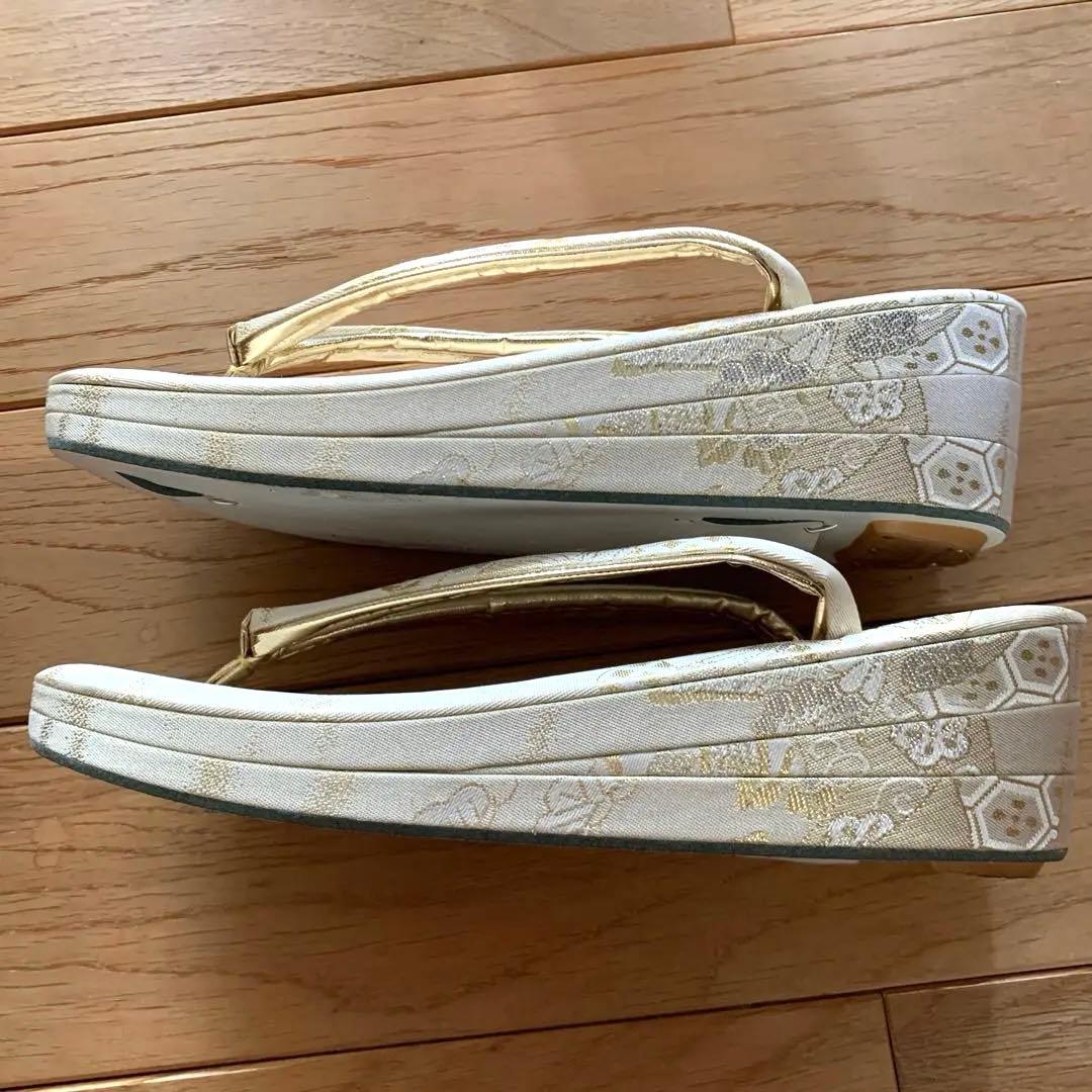 佐賀錦　草履とバッグのセット　和装　アイボリー系