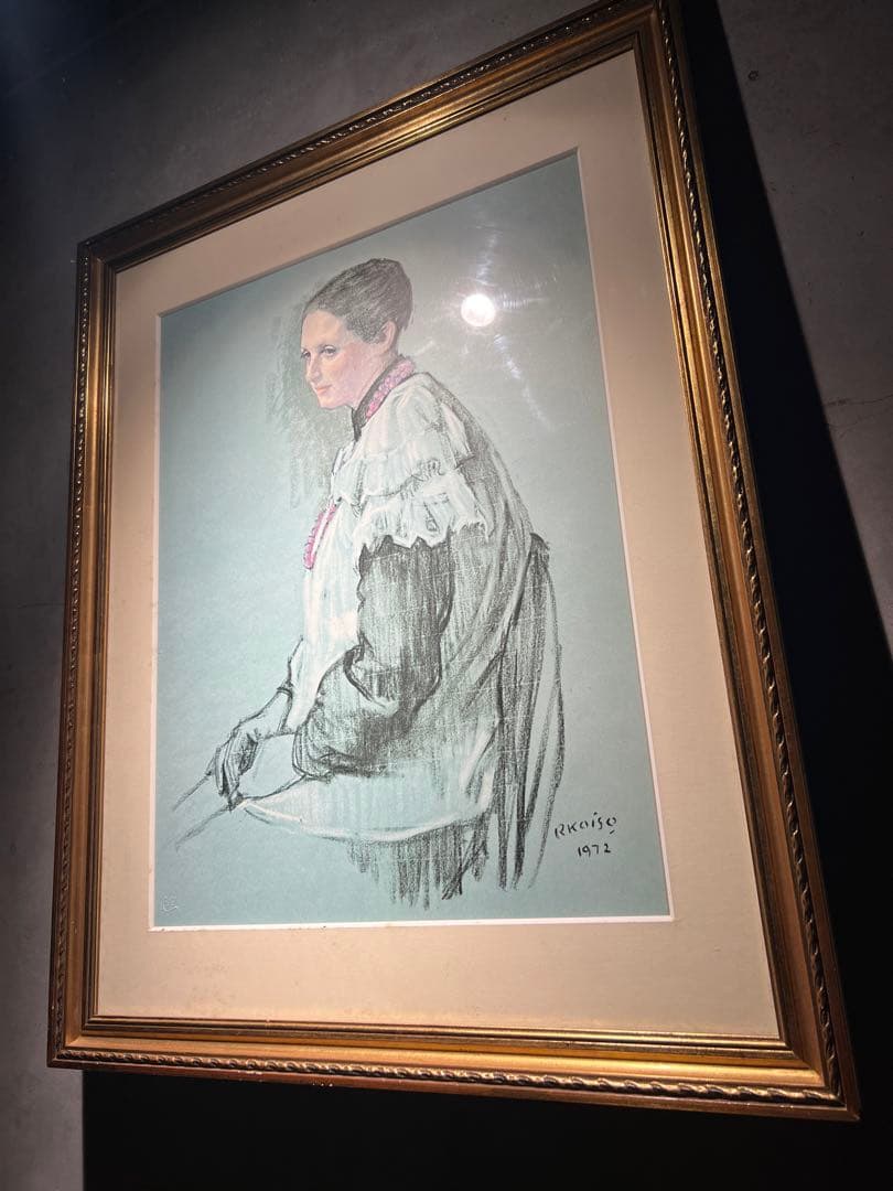 専用他の方発送×小磯良平【婦人画】刻印あり　複製