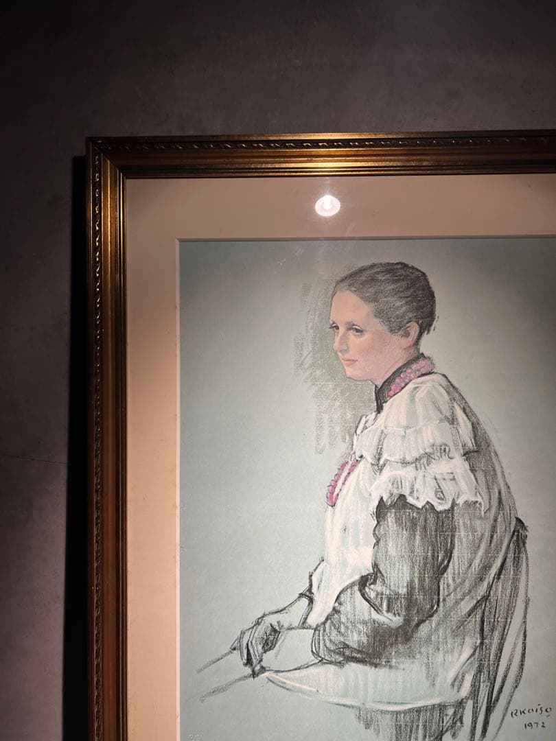 専用他の方発送×小磯良平【婦人画】刻印あり　複製