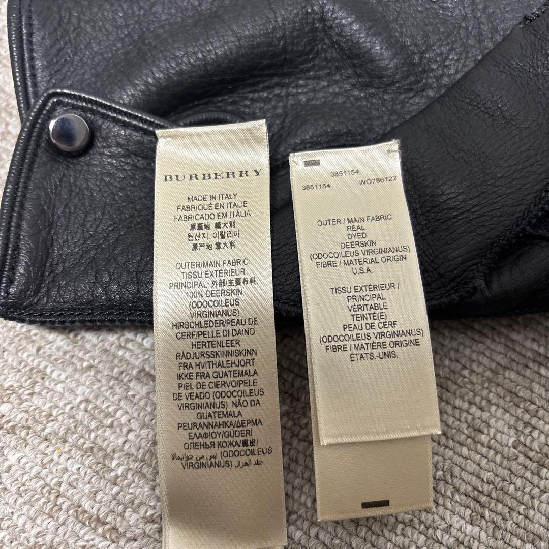 ☆バーバリー ロンドン☆メンズ☆シャドーバーバリーチェック黒レザー手袋☆
