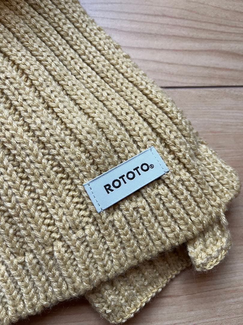 オススメ　試着のみ　ロトト　ROTOTO リブマフラー　イエロー　ボリューム