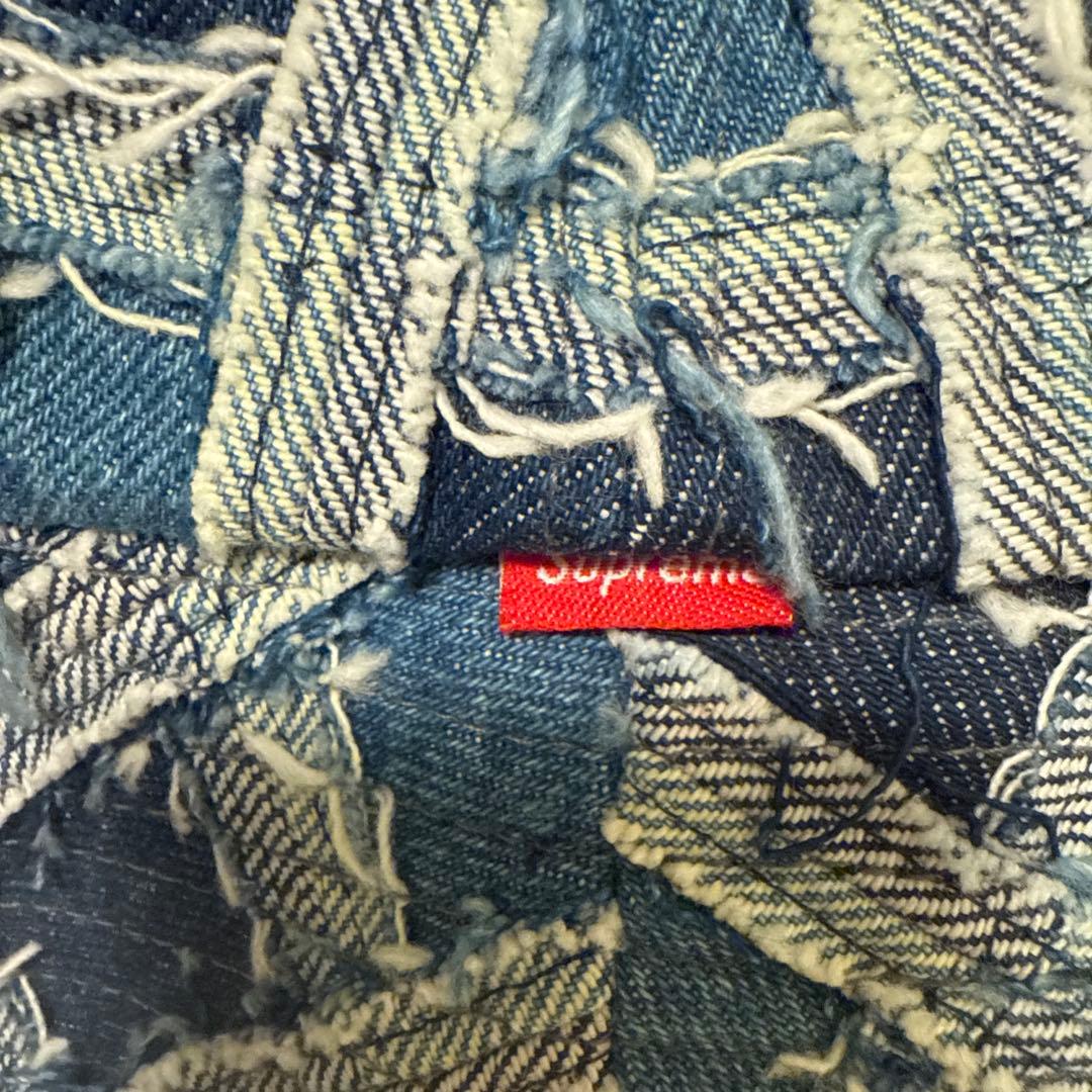 帽子 supreme frayed patchwork denim crusher