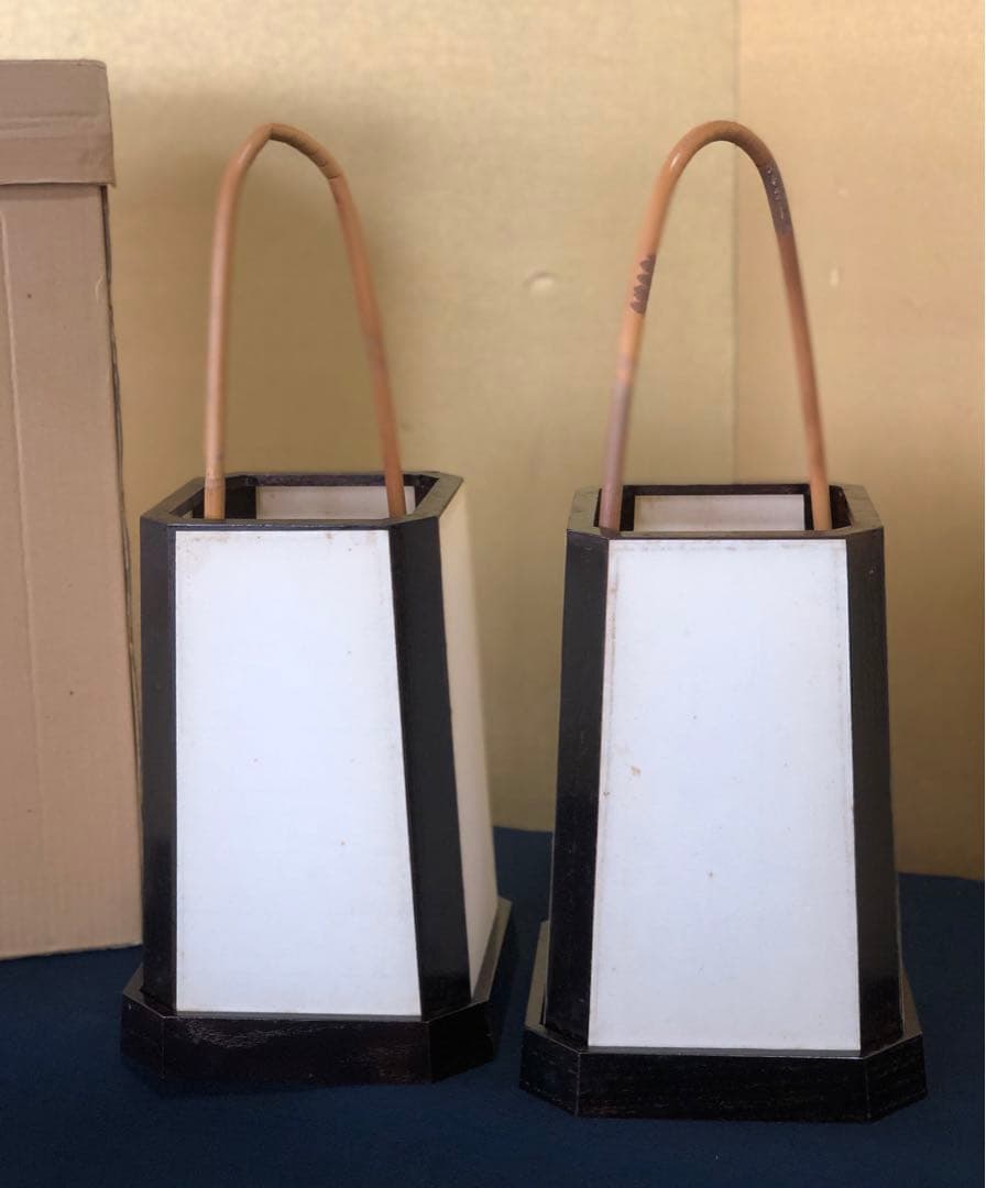 《R》溜 足元行燈 一対 行灯 露地 夜咄 茶道具 元箱　260114き3