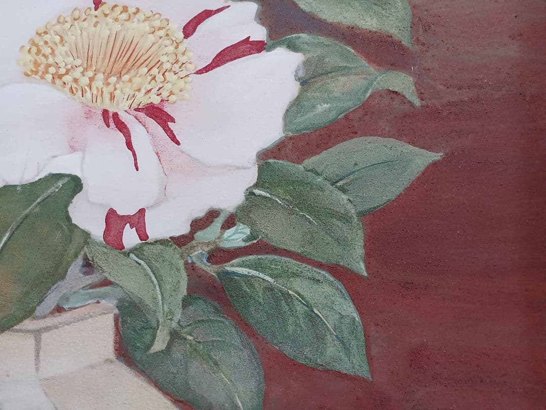 ◆ 広良　「李朝壺と沖の石」　日本画　P10号　◆