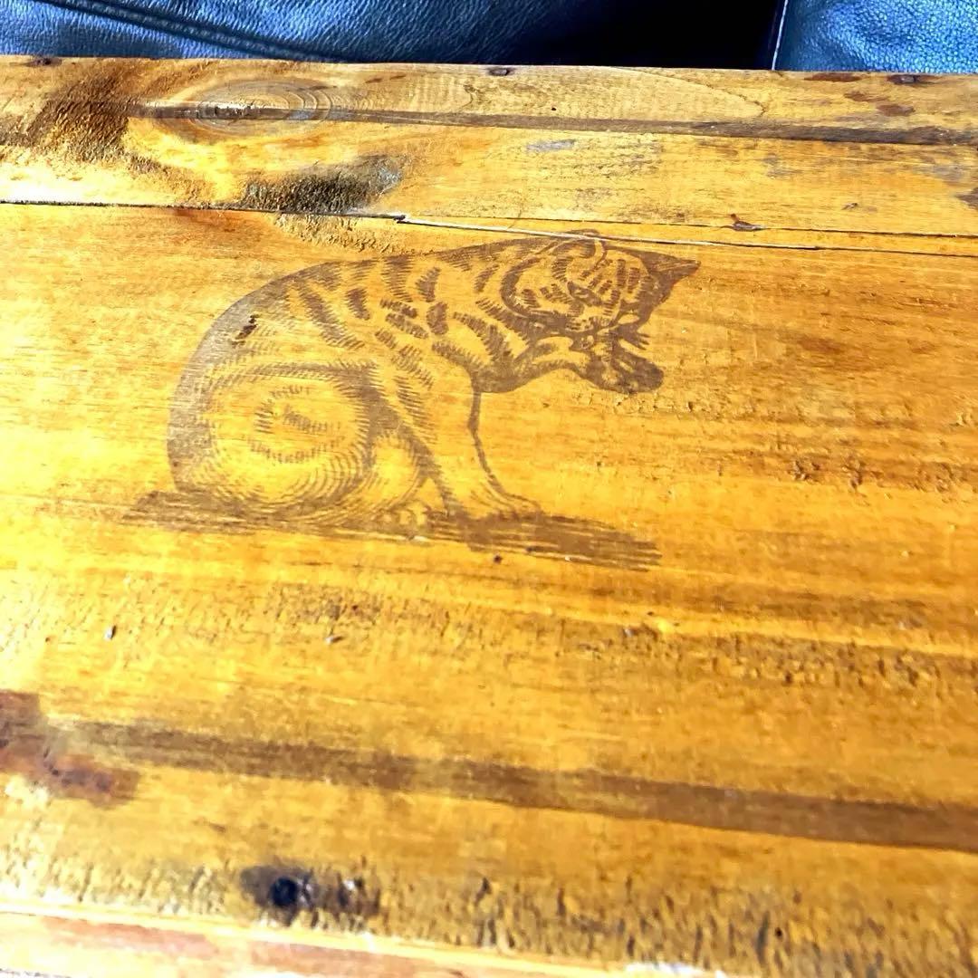 フランスアンティーク猫の木箱　フランスアンティーク猫の箱