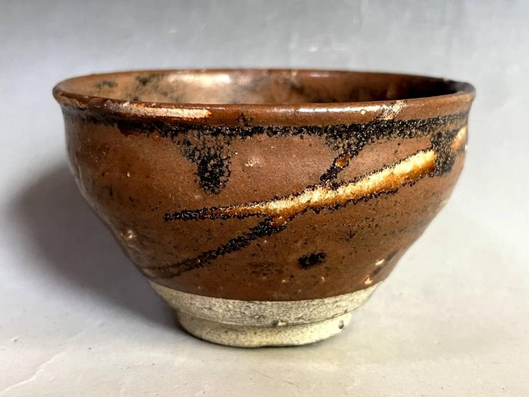 茶碗■茶釉 古い天目茶碗 直し有 お茶道具 古美術 時代物 骨董品■