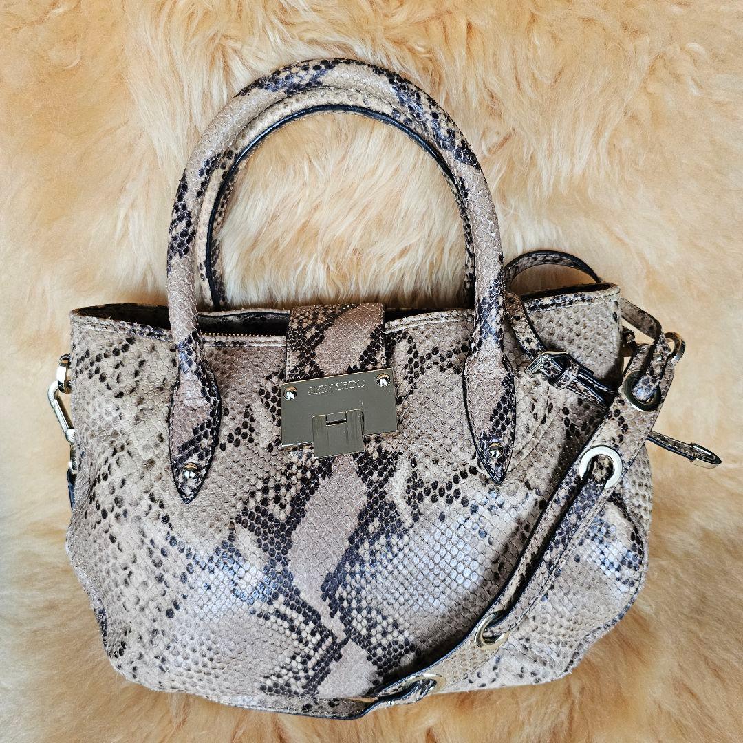 ★JIMMY CHOO ★ジミーチュウ パイソン革　２way　バック　極美品