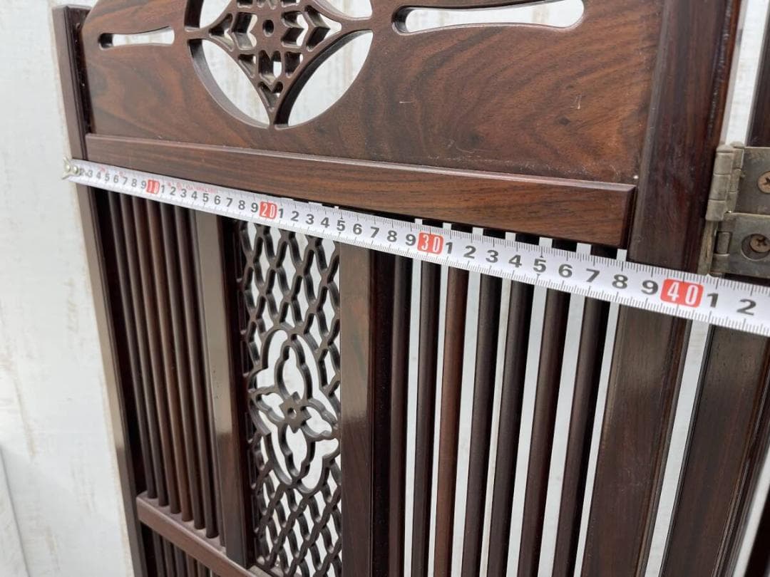 衝立 高さ143cm 折りたたみ式 4枚 和家具 パーテーション 唐木家具