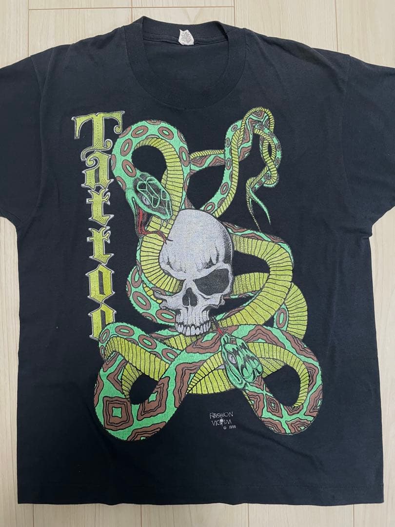 90s fasion victimスカルTシャツtattoo ヴィンテージ