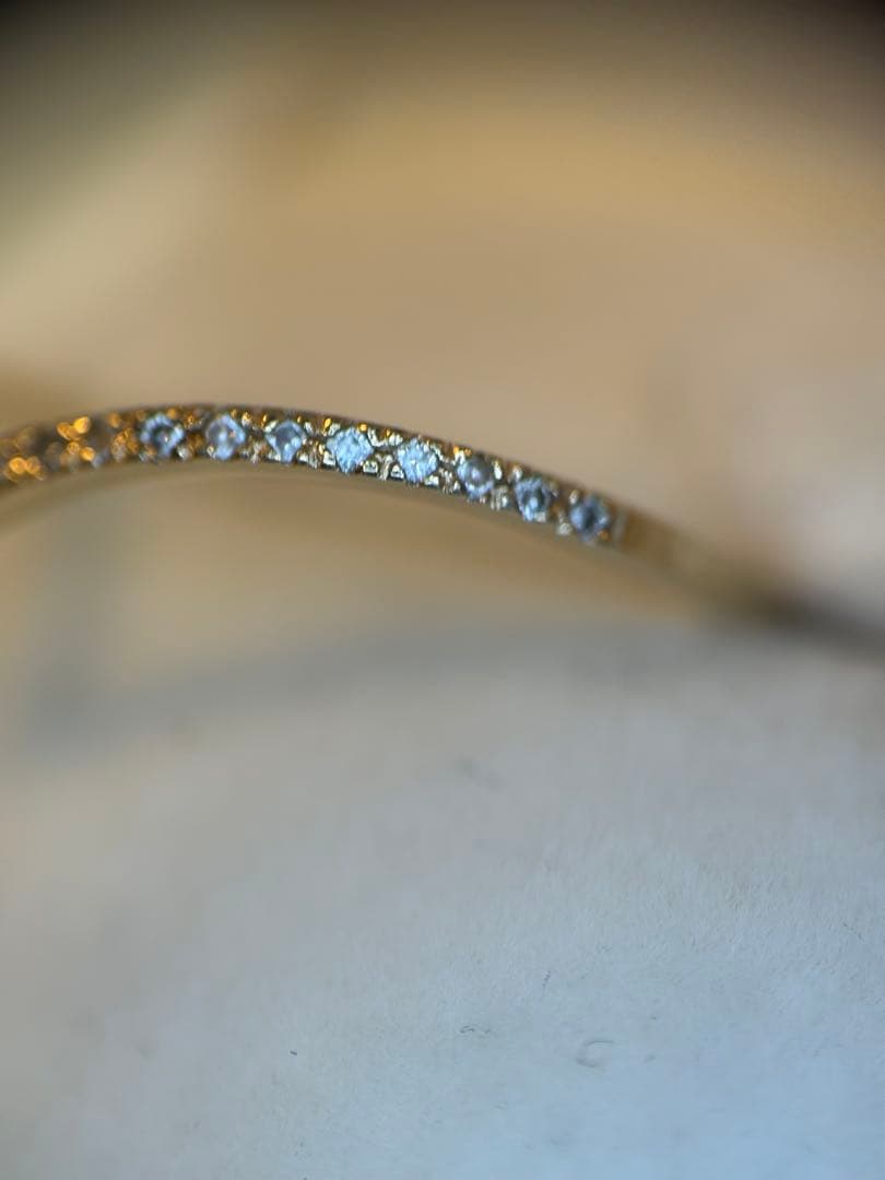 ココシュニック　k10 ダイヤモンド　ハーフエタニティ　v字 リング