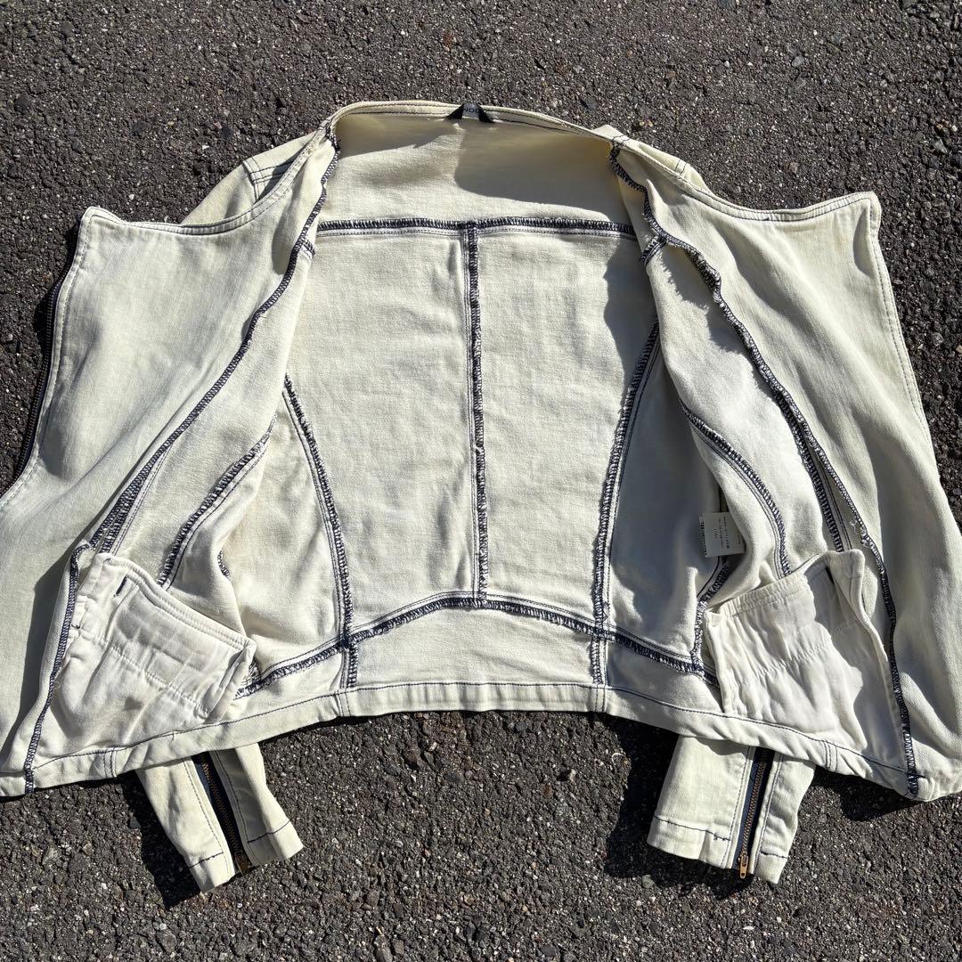 00s archive　ライダースジャケット ホワイト モード系　変形　ギミック