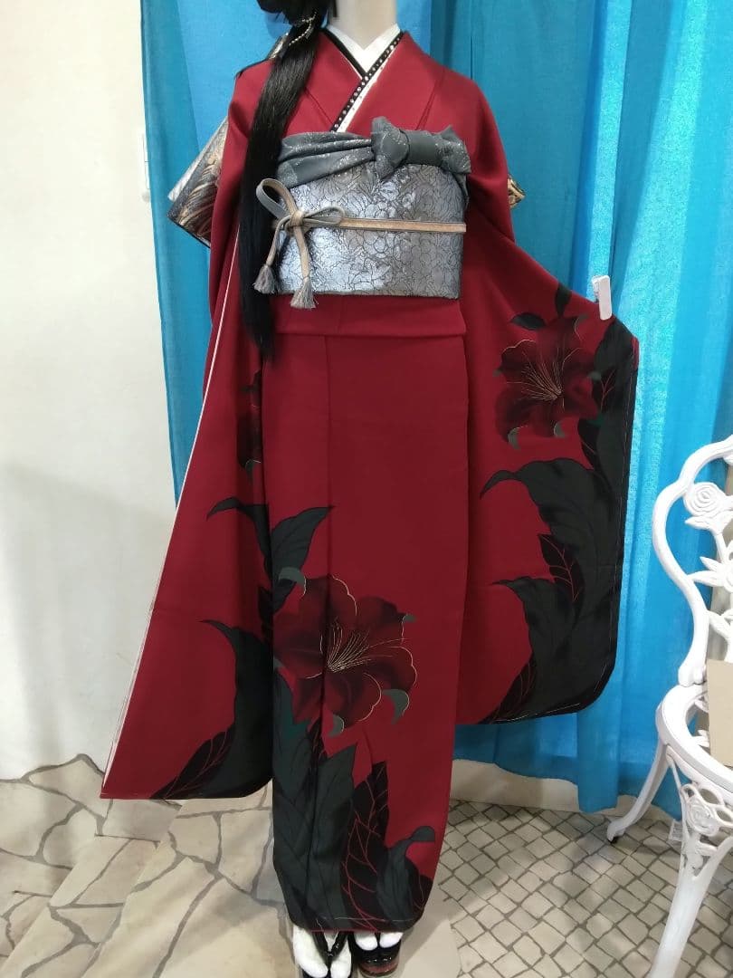 振袖フルセット、正絹振袖、成人式、重ね衿、帯揚げ帯締め、西陣袋帯、襦袢