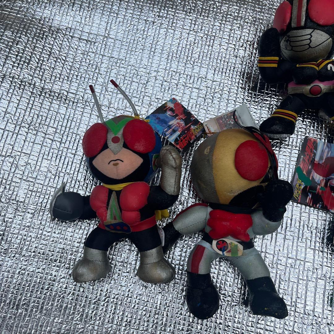 ジャンク品　レトロ　当時物　仮面ライダー ぬいぐるみ 5体セット