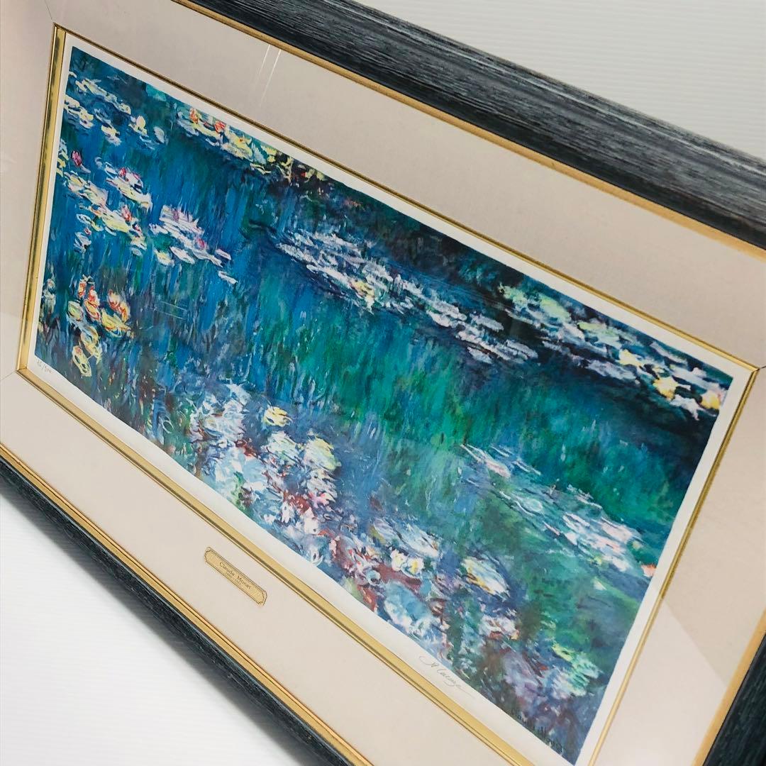 クロード・モネ　「睡蓮」　リトグラフ　版上サイン・エディション有り