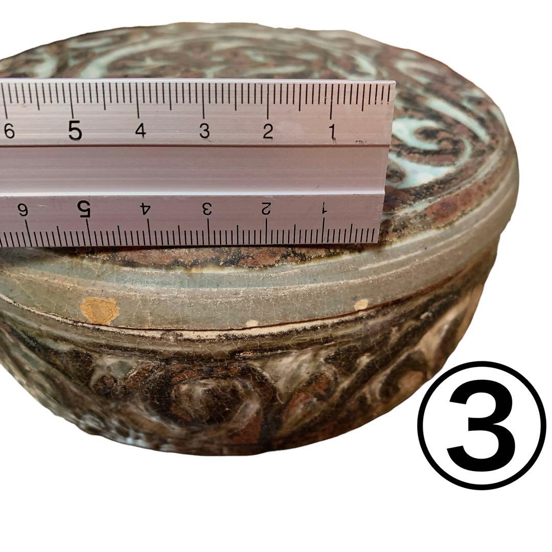 高麗 青磁 刻花象 花文 合子　中国　李朝　鳳凰　古美術　骨董品　朝鮮　香合