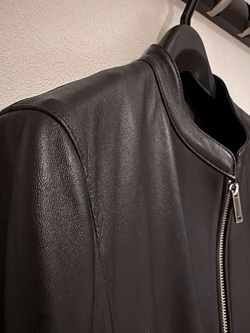 【サイズ３・STUDIOUSブラック レザー シングルライダースジャケット】