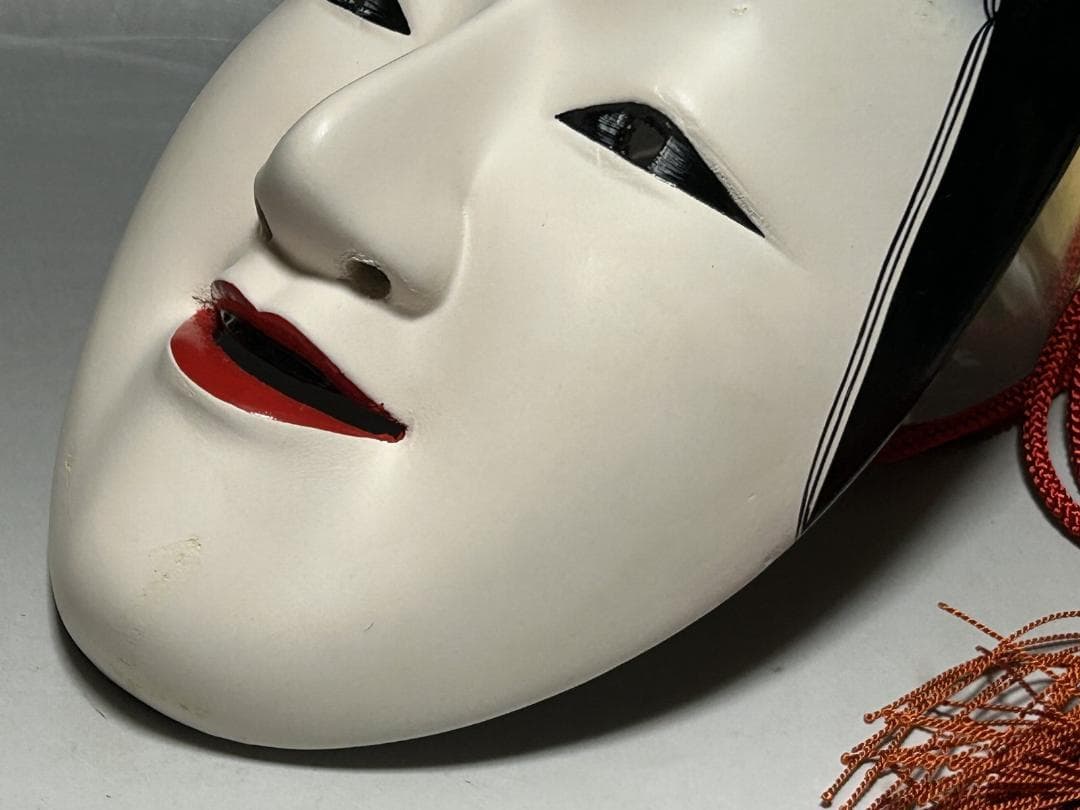 津田清峯 神楽面 伝統面　櫛稲田姫 能面 小面　木彫仕上げ