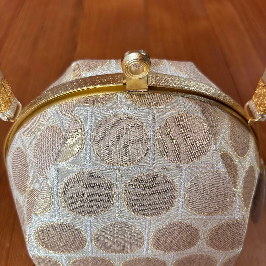 世美庵 和装 振袖用 バッグ・草履セット ゴールドカラー 日本製